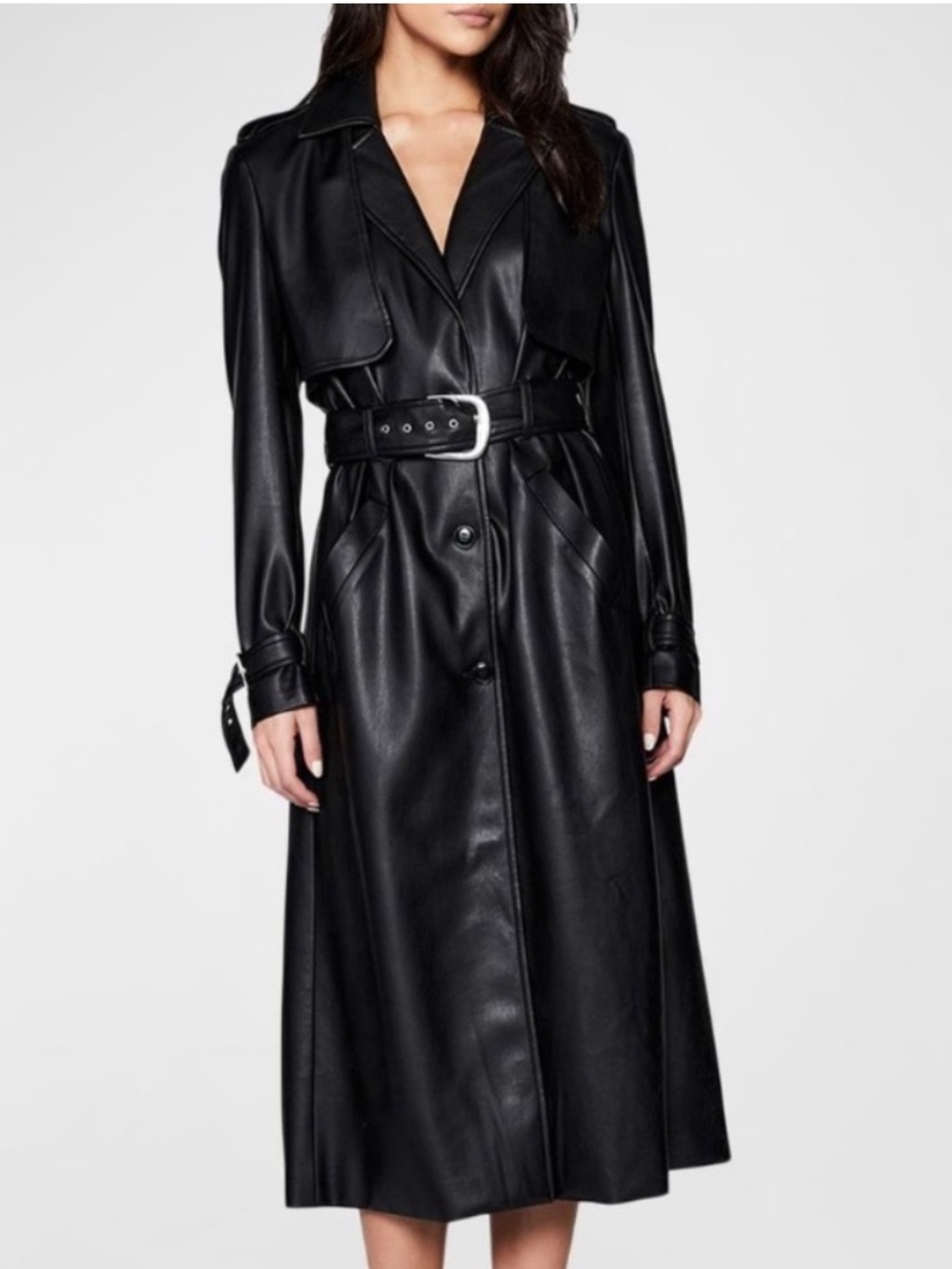 Bardot faux leather trench coat xs